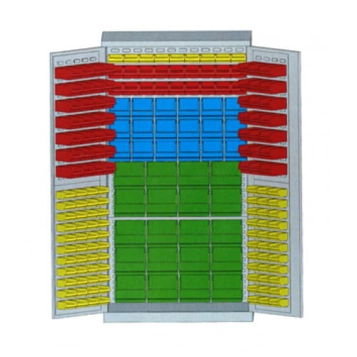 Leaf Door Cupboard with Containers